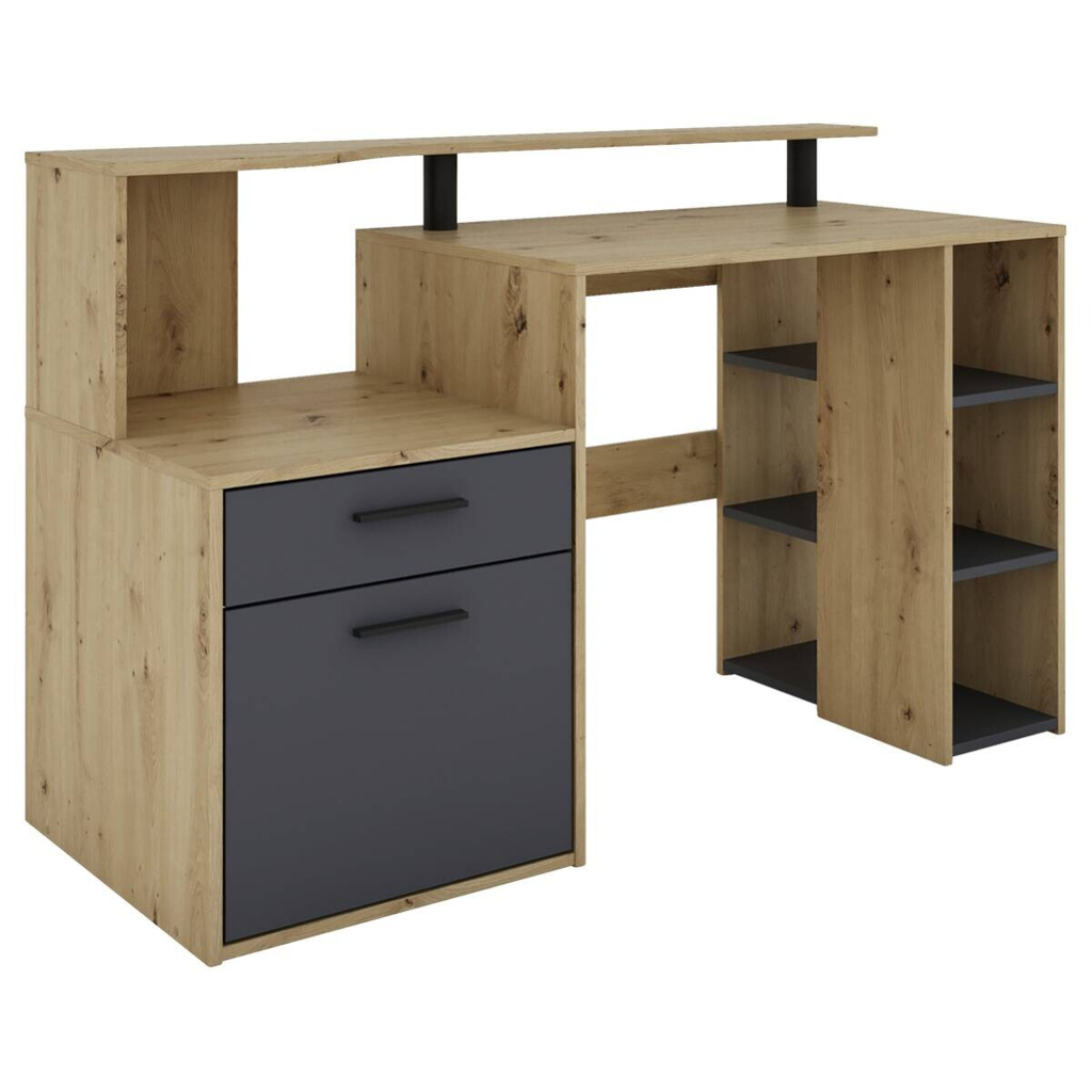 byLIVING Schreibtisch LOUIS Eiche anthrazit B/H/T: ca. 140x89x55 cm