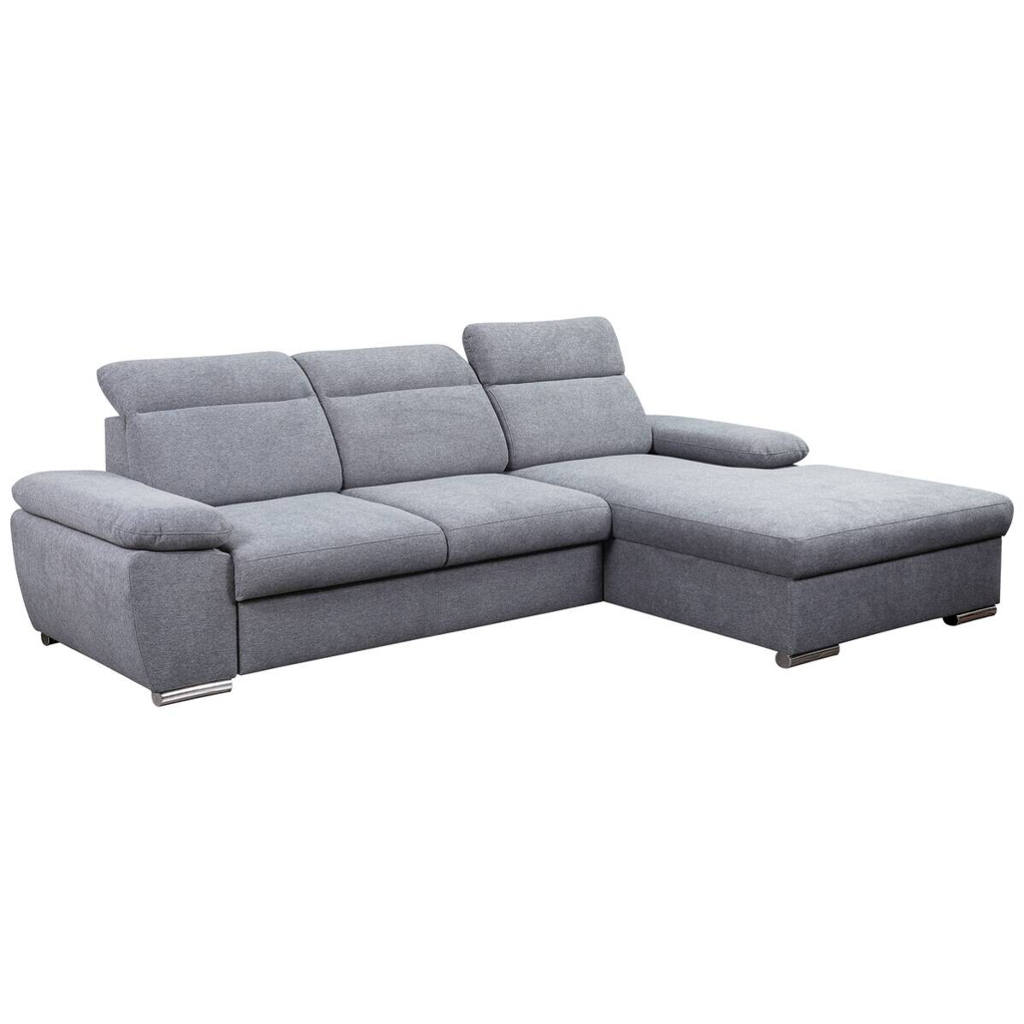 POCO Ecksofa mit Bettfunktion und Bettkasten dunkelgrau Microfaser B/H/T: ca. 285x100x182 cm