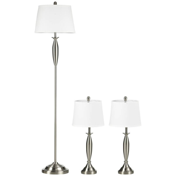HOMCOM Stehlampe
silber weiß Stahl Leinen B/H/T: ca. 38x162x38 cm