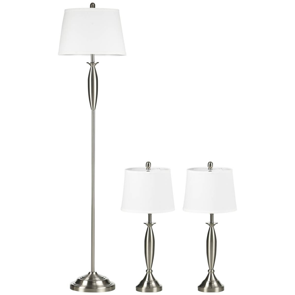 HOMCOM Stehlampe
silber weiß Stahl Leinen B/H/T: ca. 38x162x38 cm