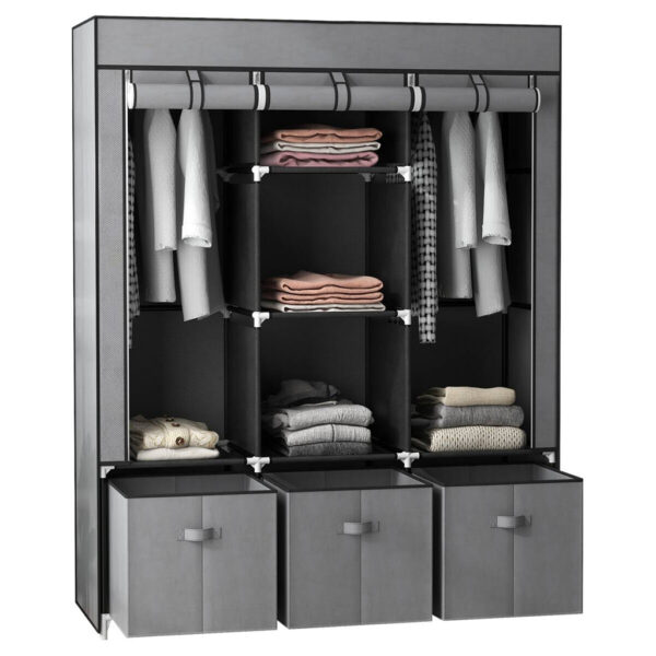 4255633512567 HOMCOM Kleiderschrank
dunkelgrau Polypropylen B/H/L: ca. 43x125x162,5 cm