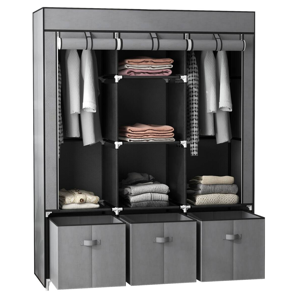 HOMCOM Kleiderschrank
dunkelgrau Polypropylen B/H/L: ca. 43x125x162,5 cm