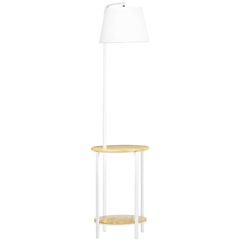 HOMCOM Stehlampe
cremeweiß Stahl Polyester Bambus B/H/T: ca. 39,5x162x43 cm