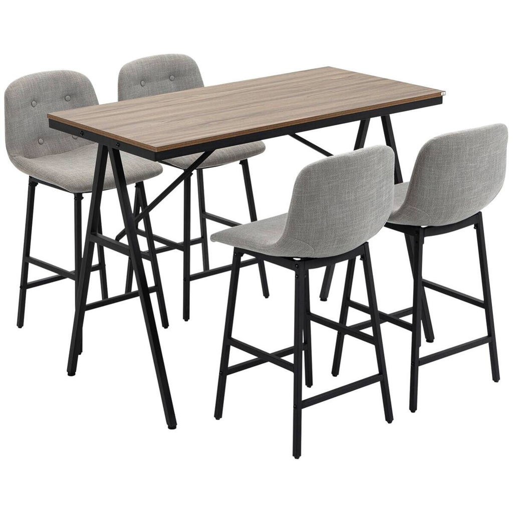 HOMCOM Bartisch nussbaum Nachbildung B/H/T: ca. 120x91x60 cm