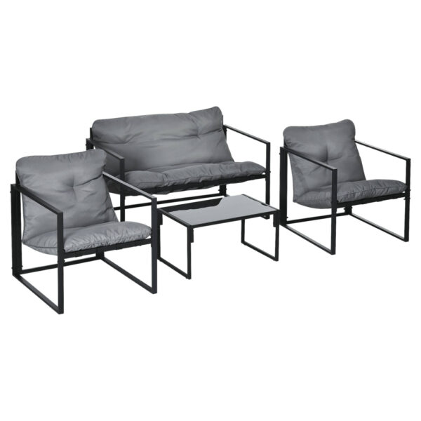 Outsunny Gartensitzgruppe schwarz Polyester B/H/L: ca. 70x67x114 cm