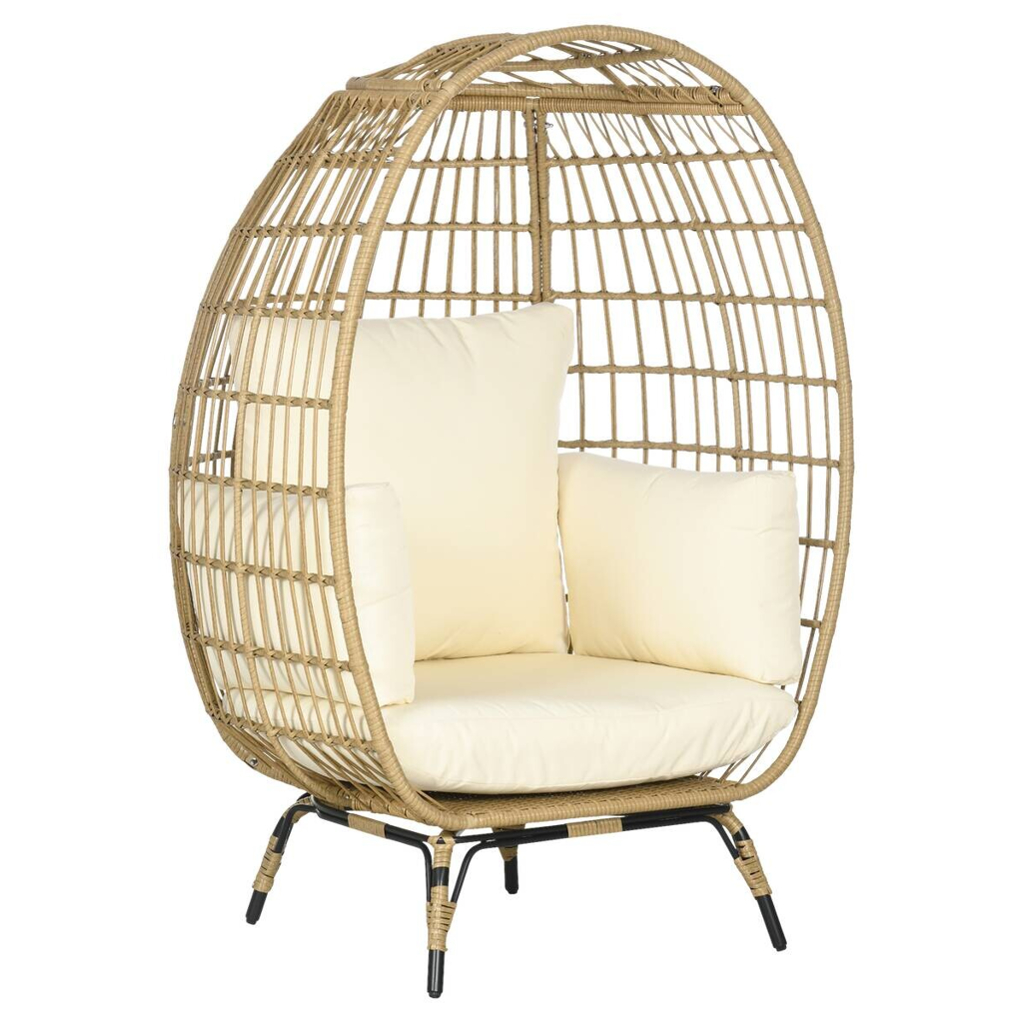 Outsunny Gartensessel khaki Polypropylen B/H/L: ca. 90x105x148 cm
