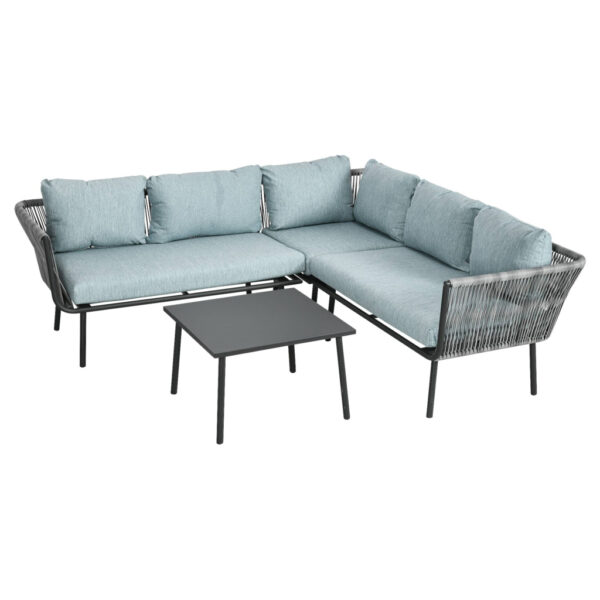 Outsunny Sitzgruppe blau Aluminium B/H/L: ca. 71x120x65 cm