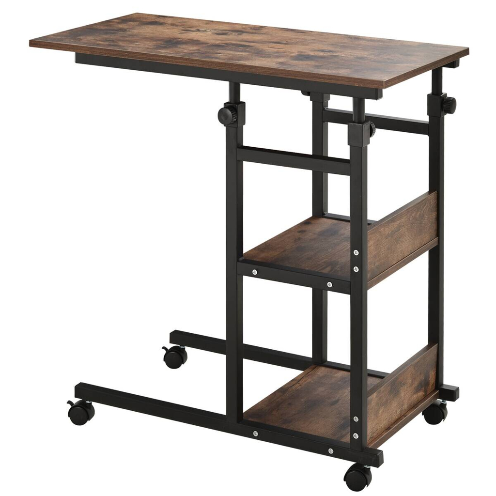 HOMCOM Beistelltisch braun dunkel Nachbildung B/H/T: ca. 80x72x40 cm