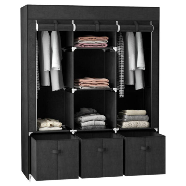 4255633547705 HOMCOM Kleiderschrank
schwarz Polypropylen B/H/L: ca. 43x125x162,5 cm