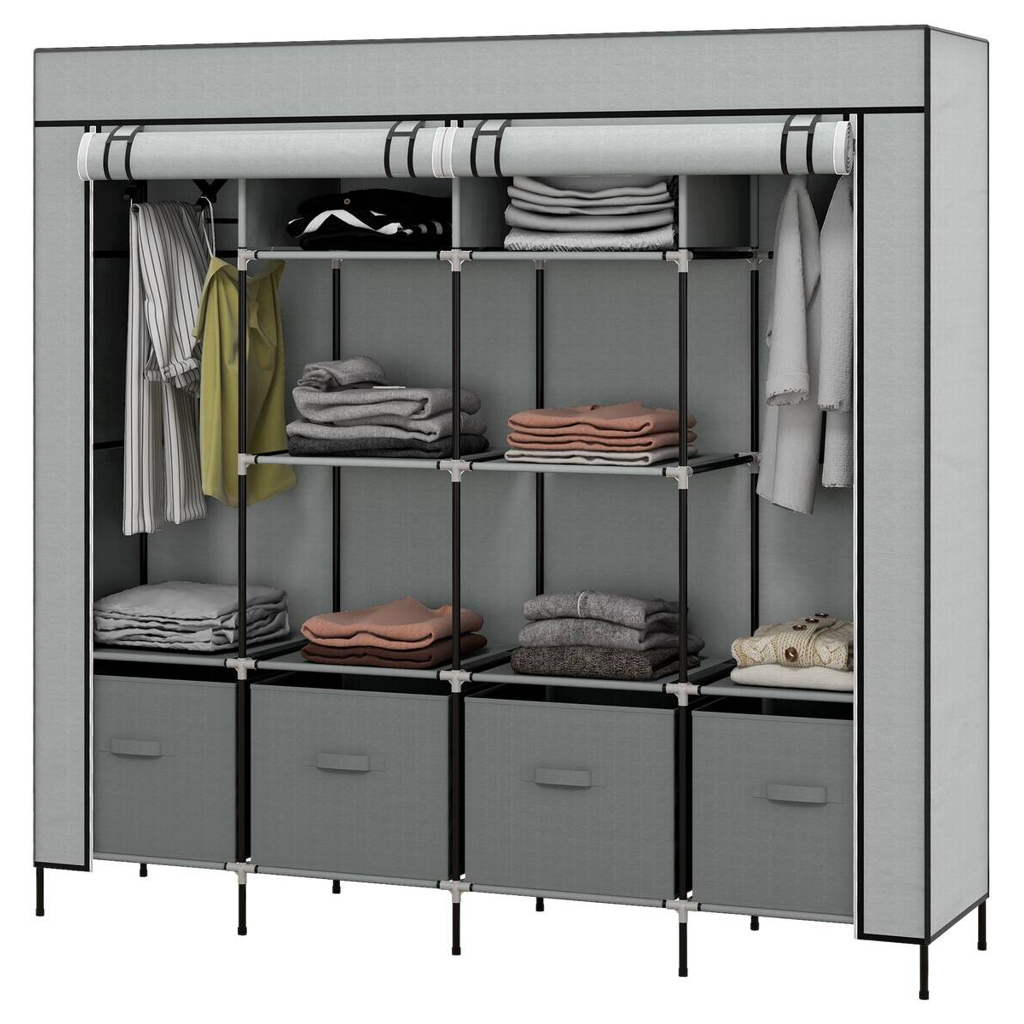 HOMCOM Kleiderschrank
dunkelgrau Polypropylen B/H/L: ca. 42,5x166x169,5 cm