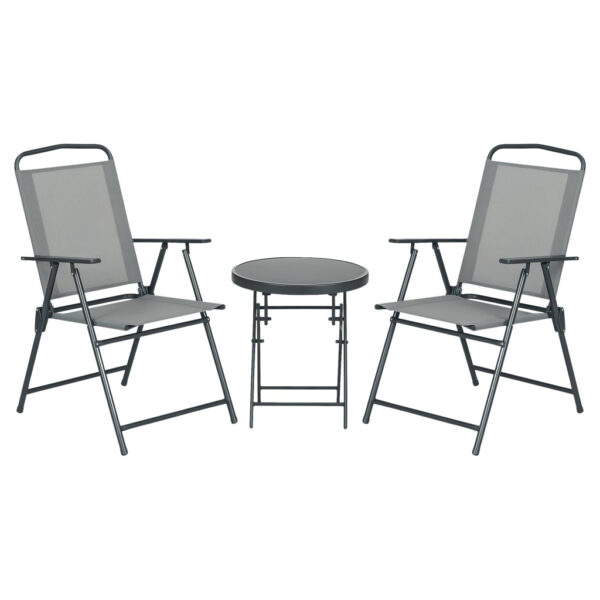 Outsunny Bistro-Set hellgrau Mesh B/H/L: ca. 64x93x53,5 cm Outsunny Bistro-Set hellgrau Mesh B/H/L: ca. 64x93x53,5 cm