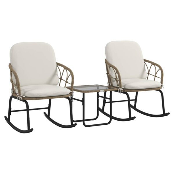Outsunny Sitzgruppe creme Edelstahl B/H/L: ca. 82x63x75 cm