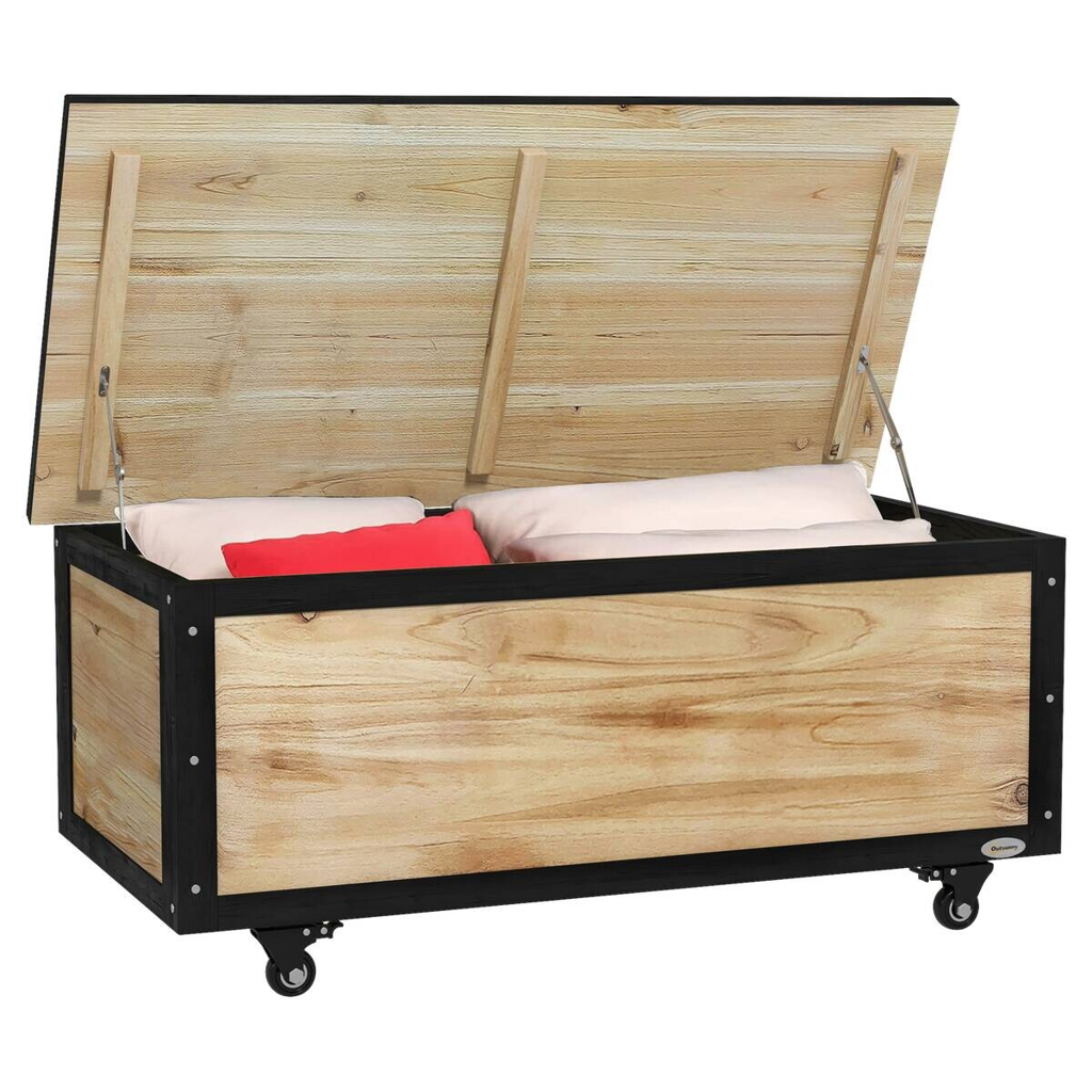 Outsunny Aufbewahrungsbox natur Polypropylen B/H/L: ca. 50x100x43 cm