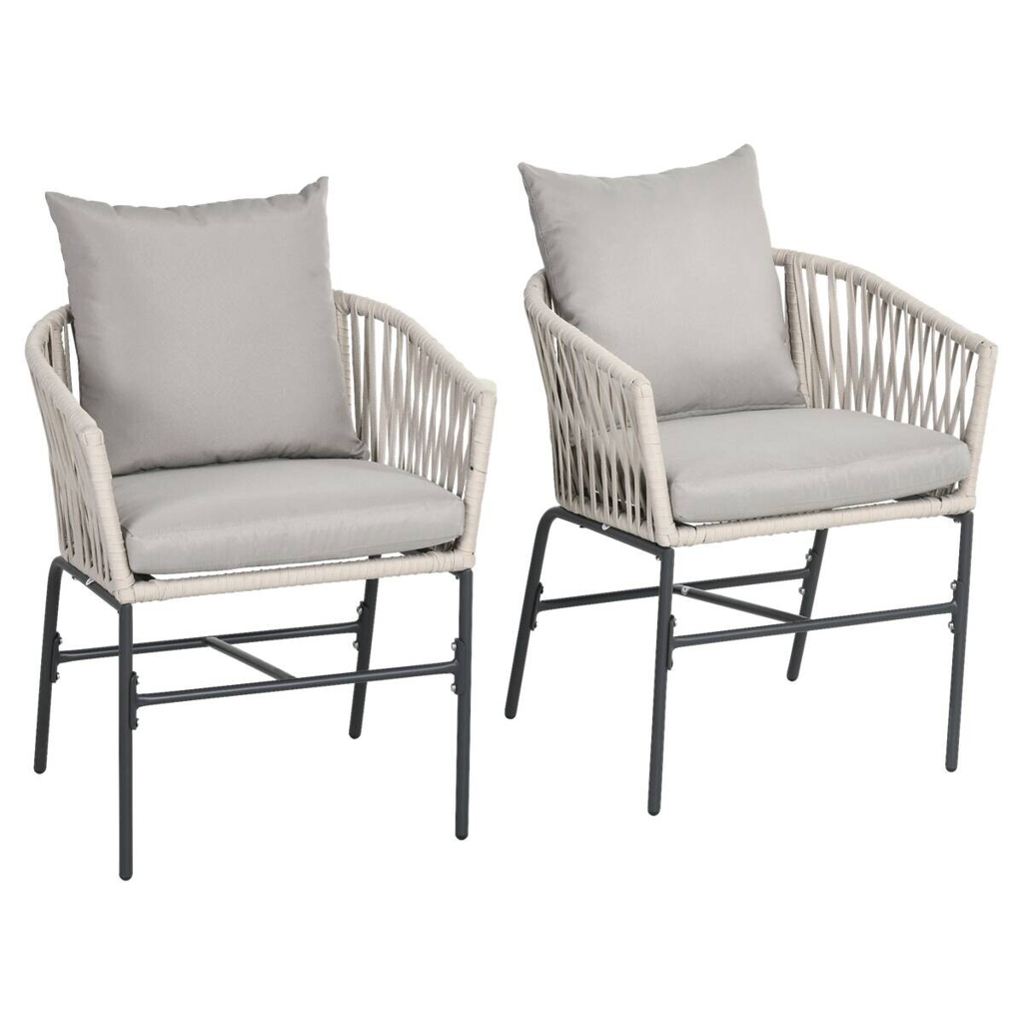 Outsunny Gartenstuhl grau Polyester B/H/L: ca. 60x57x71 cm