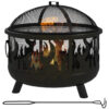Outsunny Feuerschale schwarz Metall B/H/L: ca. 61x55x61 cm