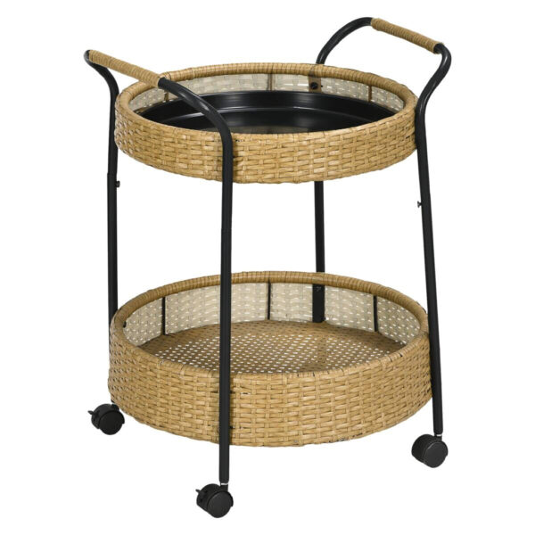 Outsunny Servierwagen gelb Edelstahl B/H/L: ca. 50x50x66 cm Outsunny Servierwagen gelb Edelstahl B/H/L: ca. 50x50x66 cm