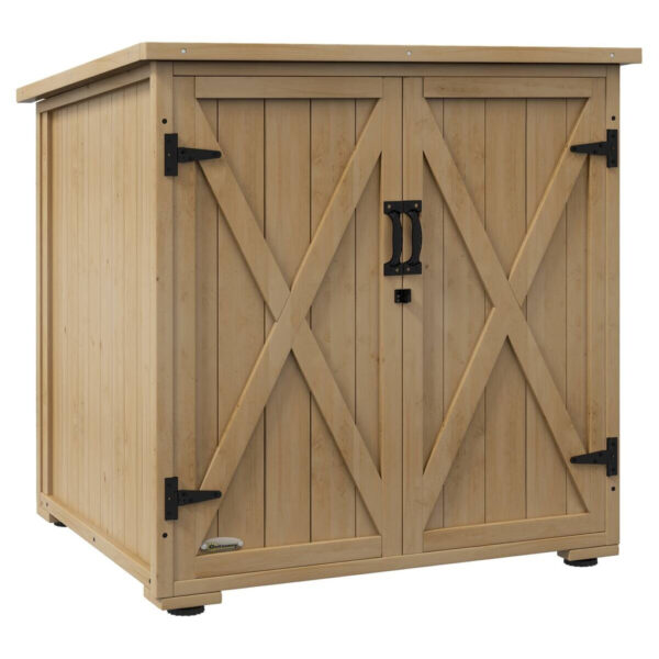 Outsunny Gartenschrank natur Polypropylen B/H/L: ca. 88x77,5x90 cm