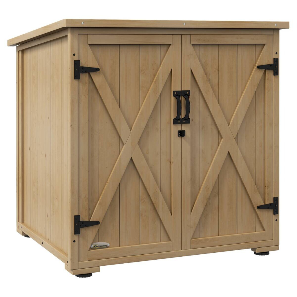 Outsunny Gartenschrank natur Polypropylen B/H/L: ca. 88x77,5x90 cm