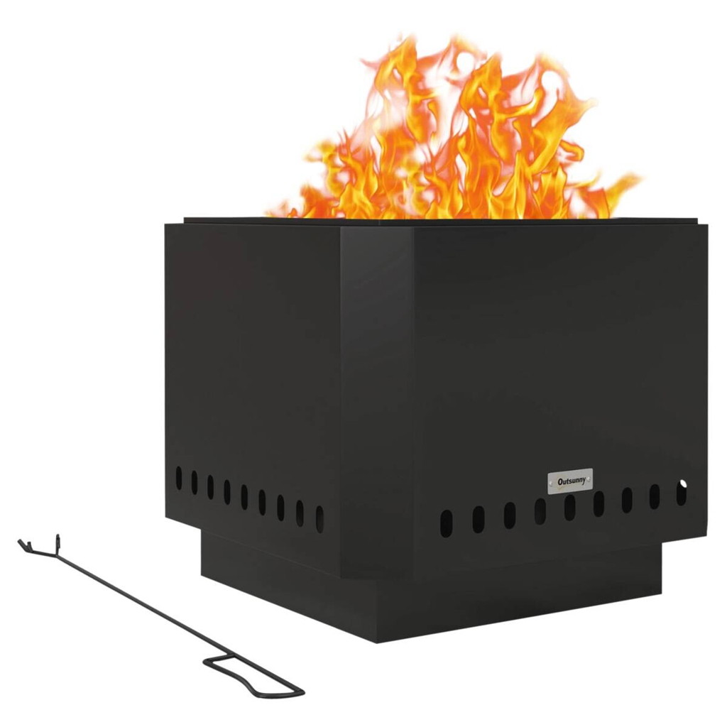 Outsunny Feuerschale schwarz Metall B/H/L: ca. 48x41x48 cm