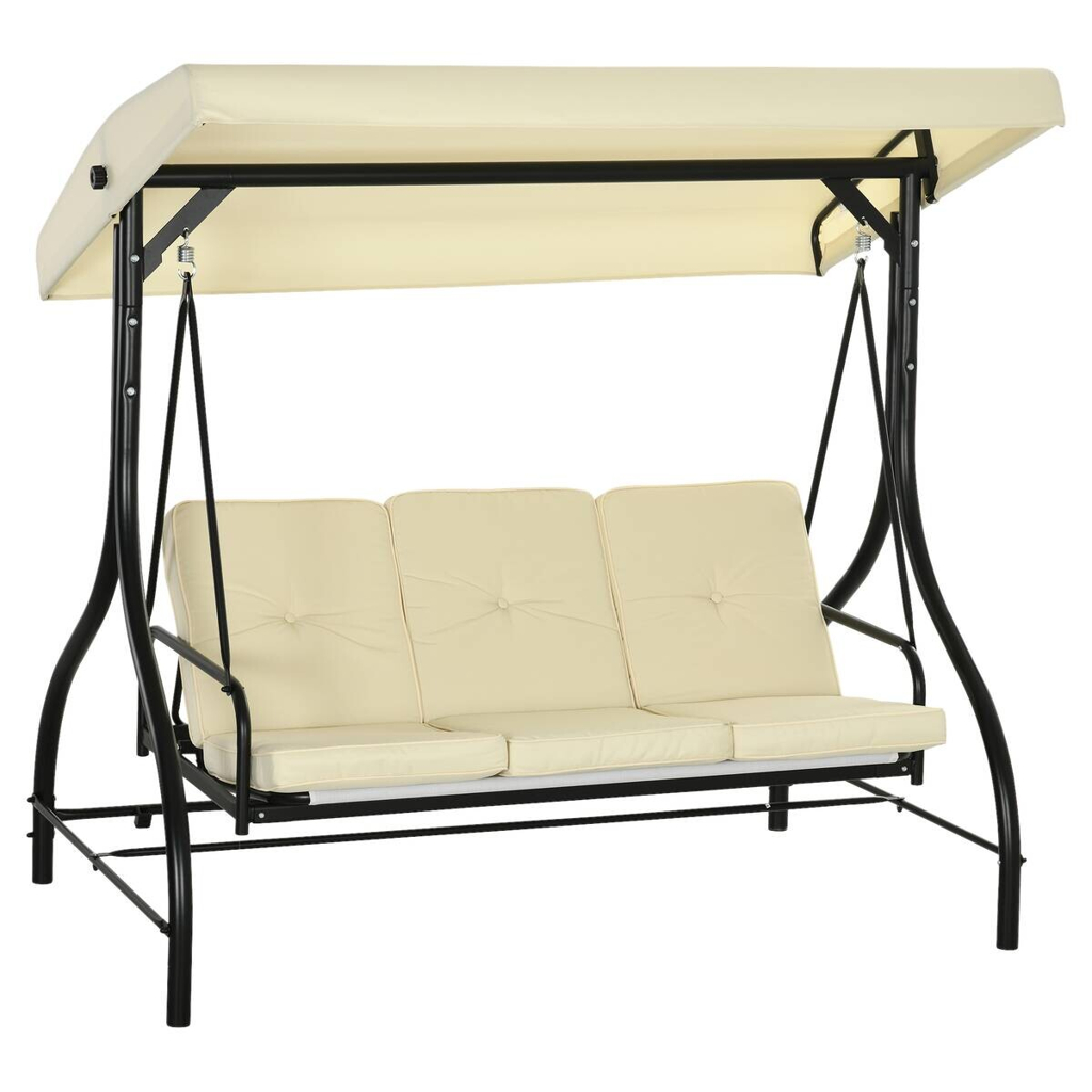 Outsunny Hollywoodschaukel beige Stahl B/H/L: ca. 117x175x195 cm