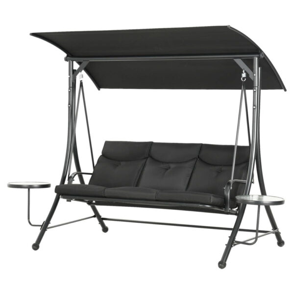 Outsunny Hollywoodschaukel schwarz Polyester B/H/L: ca. 135x177x278 cm