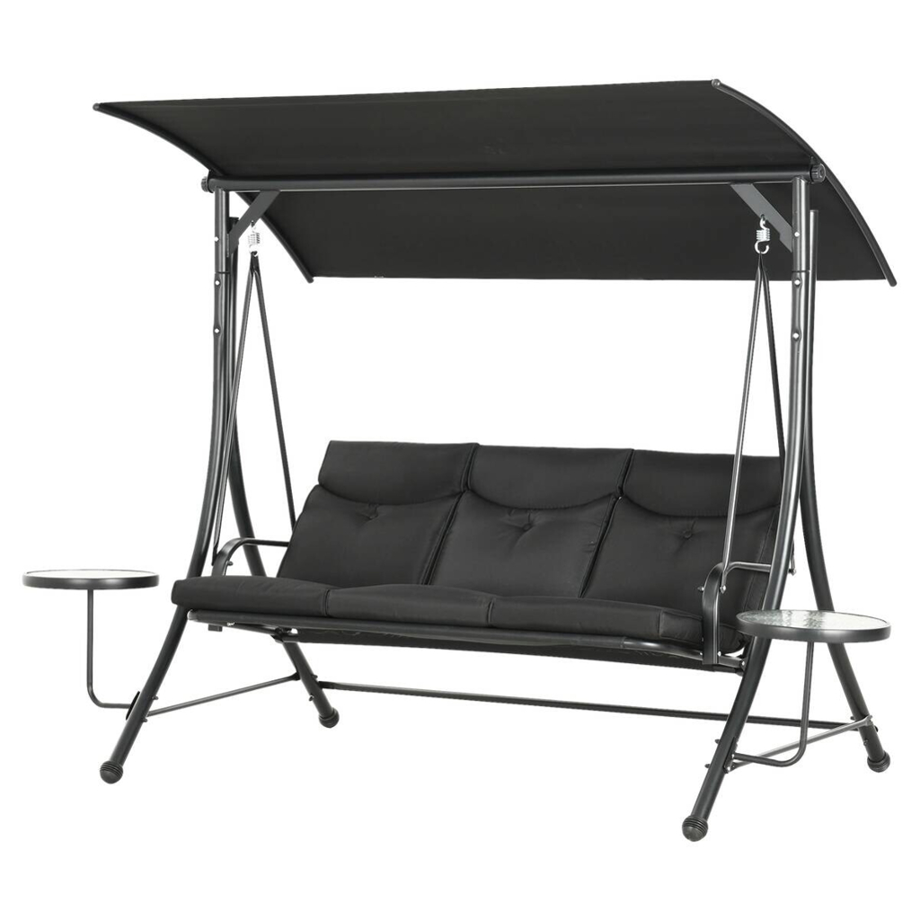 Outsunny Hollywoodschaukel schwarz Polyester B/H/L: ca. 135x177x278 cm