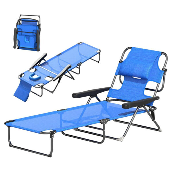 Outsunny Sonnenliege blau Stahl B/H/L: ca. 72x31x194 cm Outsunny Sonnenliege blau Stahl B/H/L: ca. 72x31x194 cm