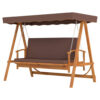 Outsunny Hollywoodschaukel braun Holz B/H/L: ca. 130x181x236 cm