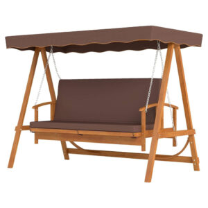 Outsunny Hollywoodschaukel braun Holz B/H/L: ca. 130x181x236 cm
