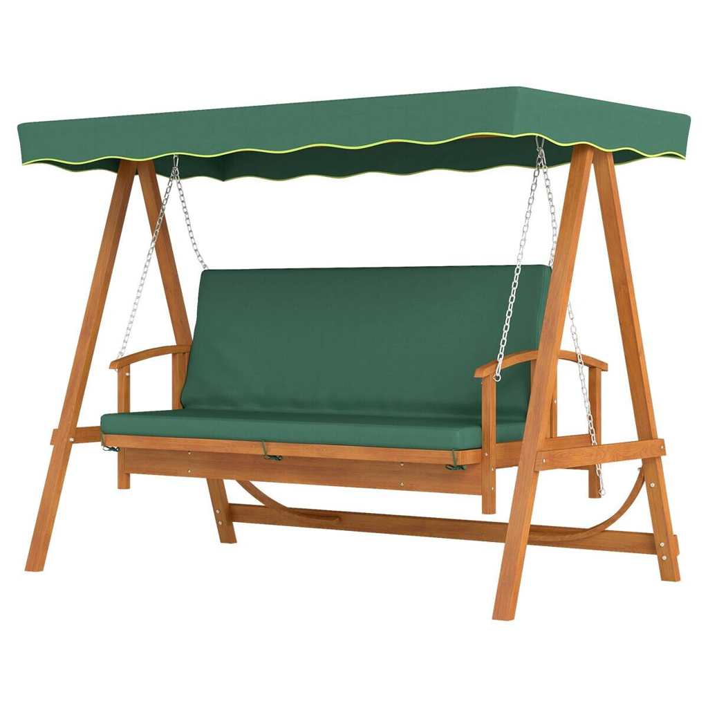 Outsunny Hollywoodschaukel dunkelgrün Polyester B/H/L: ca. 130x181x236 cm