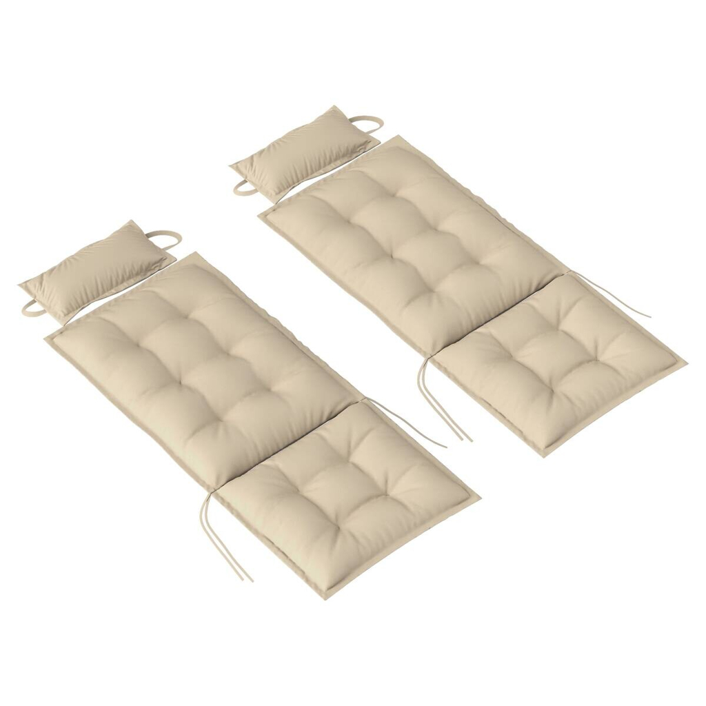 Outsunny Liegenauflage 2er Set beige Polyester B/H/L: ca. 50x5x116 cm