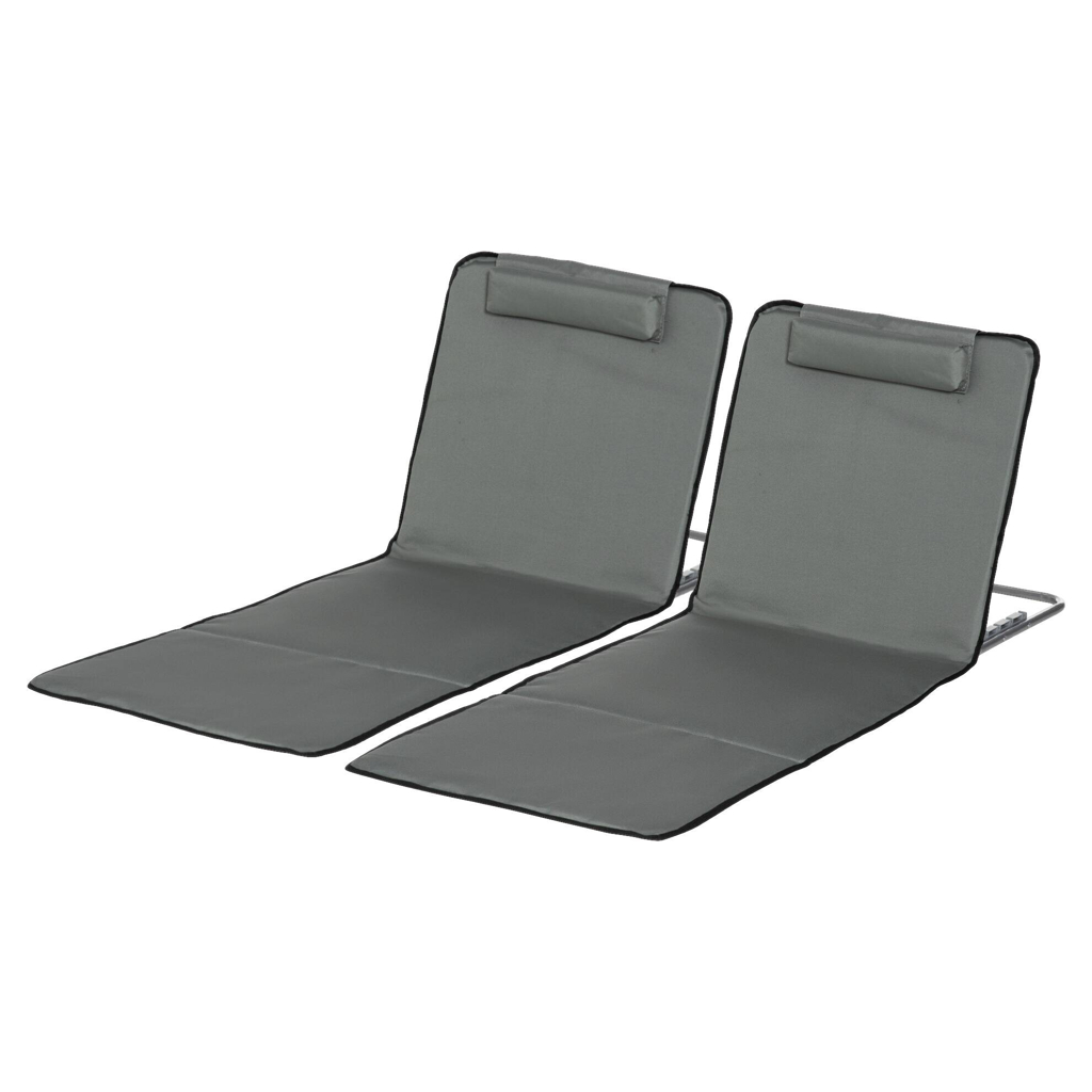 Outsunny Strandliege 2er Set grau Stahl B/H/L: ca. 53x35x124 cm