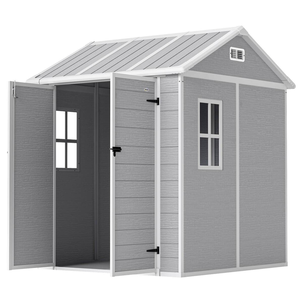Outsunny Garden Storage Shed grau B/H/L: ca. 181x220x181 cm
