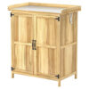 Outsunny Gartenschrank Holzoptik Edelstahl B/H/L: ca. 43x88x74 cm