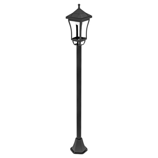 Solar Gartenlaterne
schwarz Polycarbonat B/H/L: ca. 15x127x15 cm