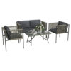 Outsunny Rattan Gartenmöbel-Set grau Stahl B/H/L: ca. 65x68x116 cm
