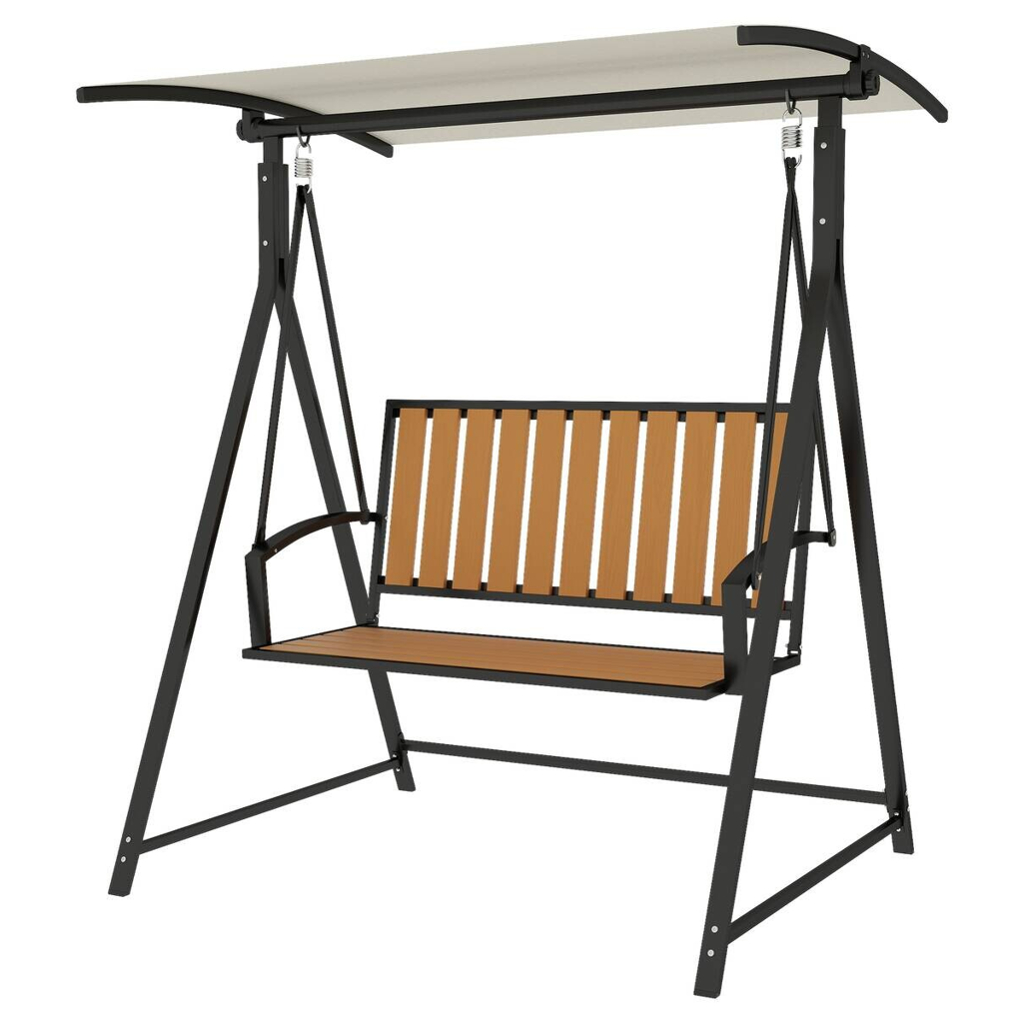 Outsunny Hollywoodschaukel schwarz Metall B/H/L: ca. 112x162x142 cm