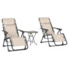 Outsunny Gartenliege 2er Set beige Metall B/H/L: ca. 65x110x90 cm Outsunny Gartenliege 2er Set beige Metall B/H/L: ca. 65x110x90 cm