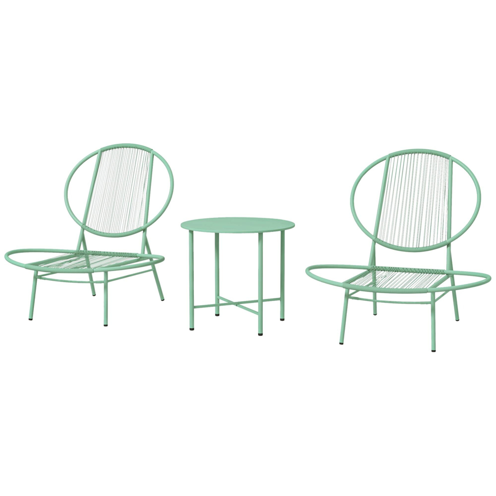 Outsunny Bistro-Set grün Stahl B/H/L: ca. 68x78x74 cm