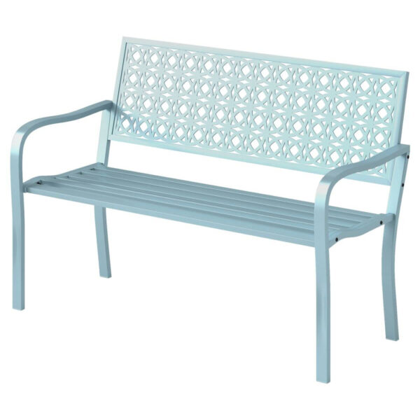 Outsunny Gartenbank blau Stahl B/H/L: ca. 63x85x127 cm Outsunny Gartenbank blau Stahl B/H/L: ca. 63x85x127 cm