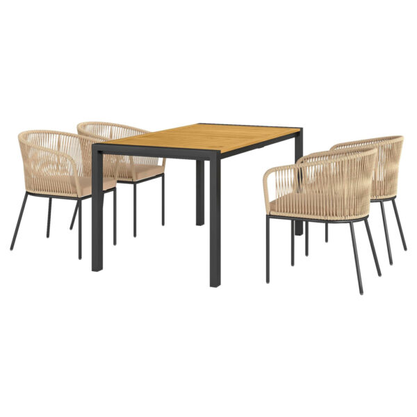 Outsunny Rattan Gartenmöbel-Set khaki Polyethylen B/H/L: ca. 80x74x140 cm