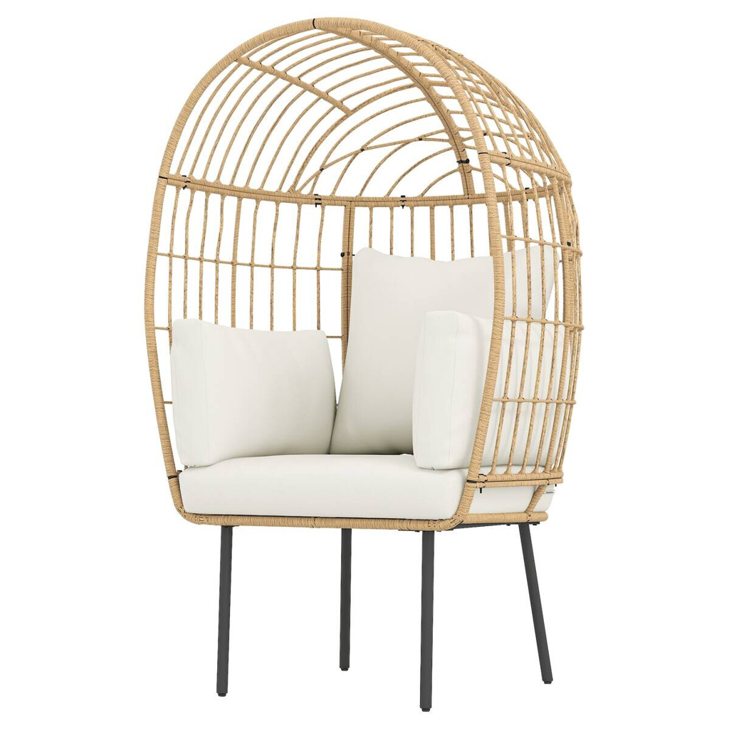 Outsunny Rattansessel beige Polyethylen B/H/L: ca. 80x155x95 cm