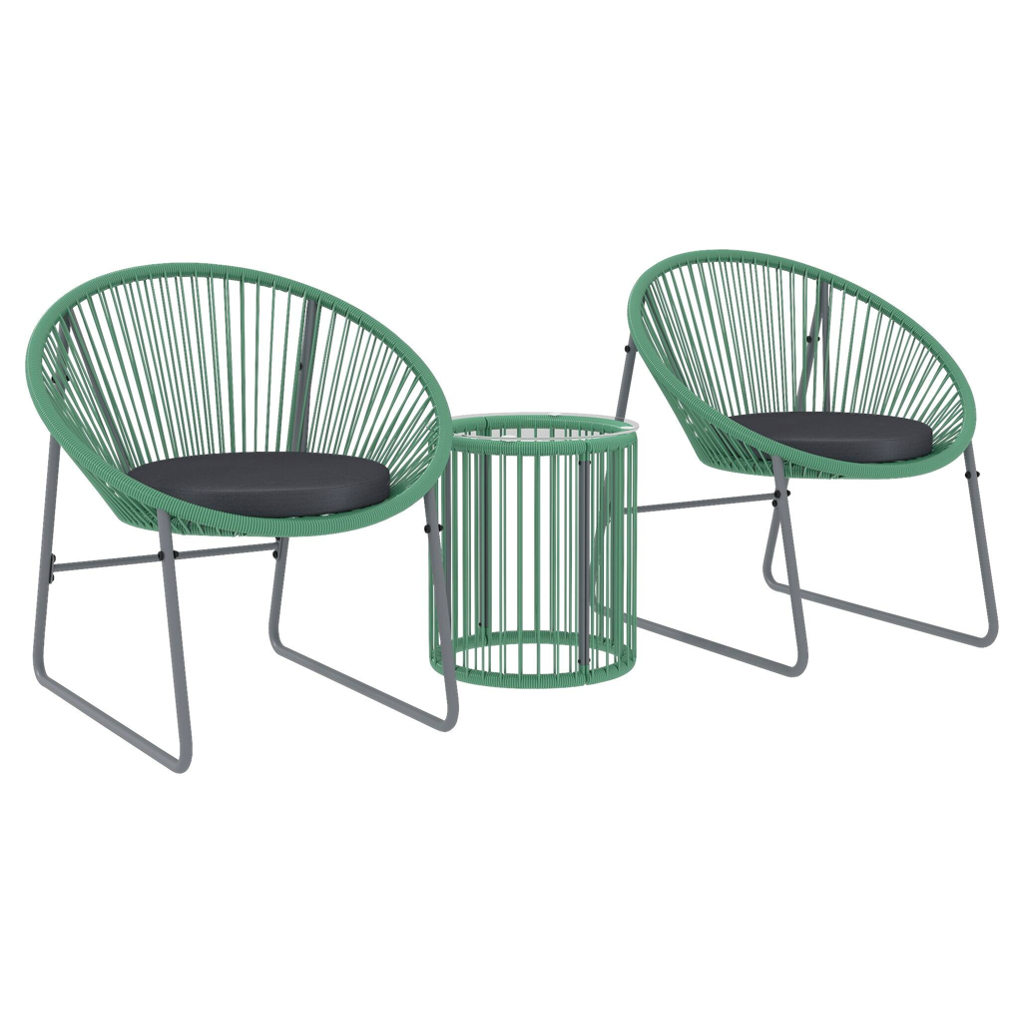 Outsunny Balkonmöbel-Set grün Polyethylen B/H/L: ca. 72x77x73 cm