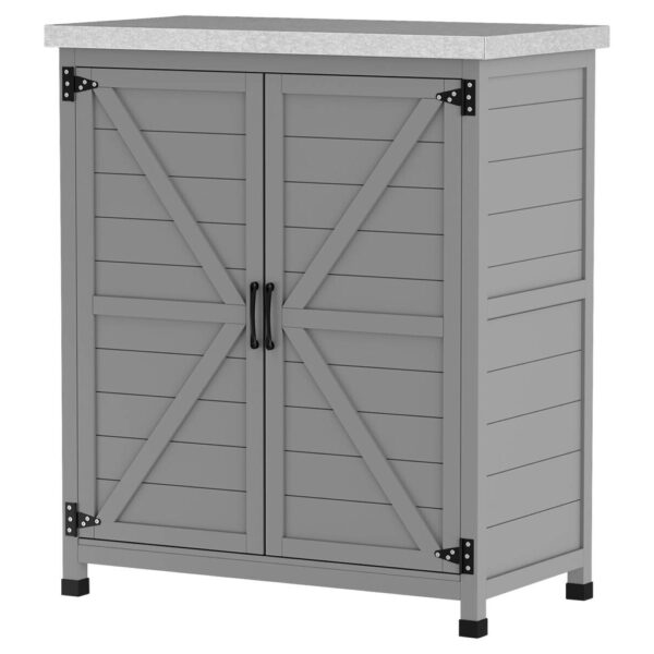 Outsunny Gartenschrank grau Stahl B/H/L: ca. 43x92x79 cm