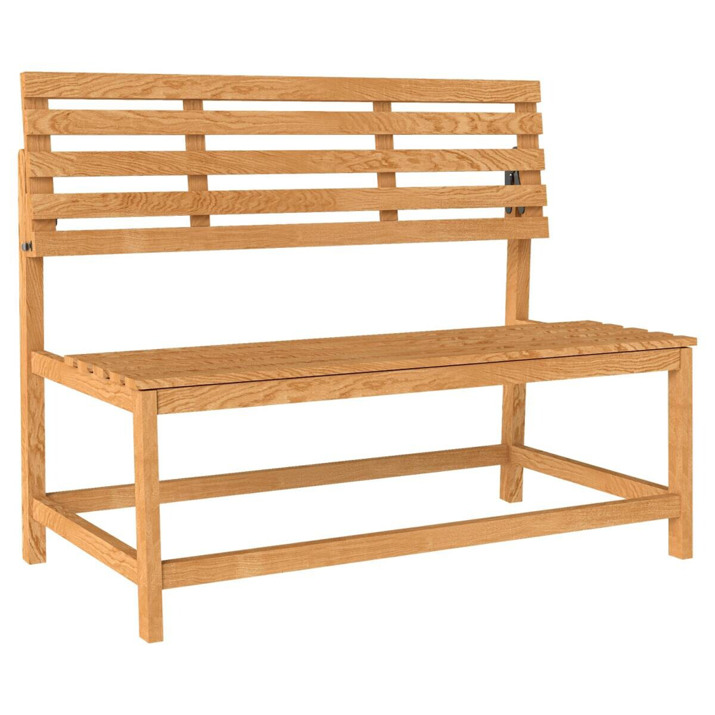 Outsunny Gartenbank teak Holz B/H/L: ca. 61x89x110 cm