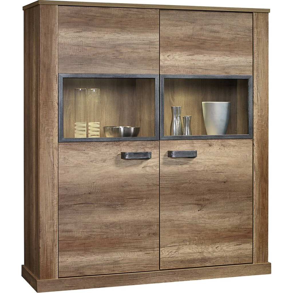 POCO Vitrine Aalborg Oak Monument Nachbildung Spanplatte B/H/T: ca. 133x150x40 cm
