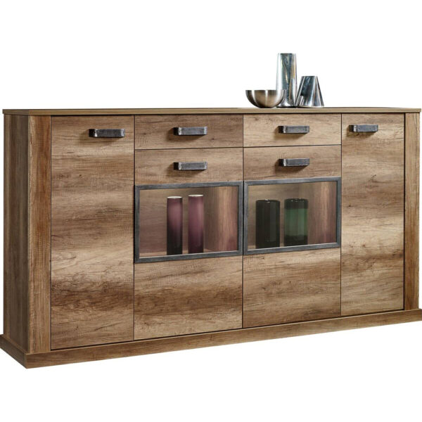 POCO Highboard Aalborg Oak Monument Nachbildung Spanplatte B/H/T: ca. 212x112x40 cm