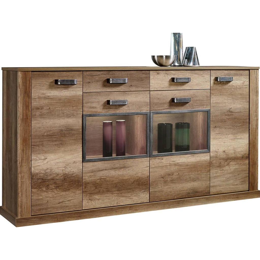 POCO Highboard Aalborg Oak Monument Nachbildung Spanplatte B/H/T: ca. 212x112x40 cm