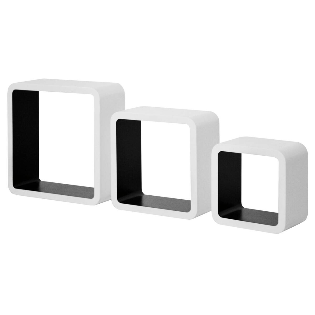 POCO Wandregal Cubo weiß lackiert schwarz lackiert