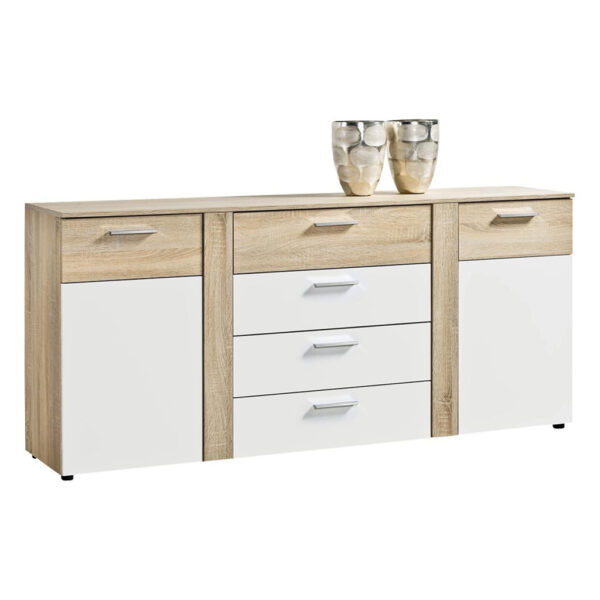 POCO Kommode Trentino Eiche Sonoma Nachbildung weiß B/H/T: ca. 180x81x40 cm